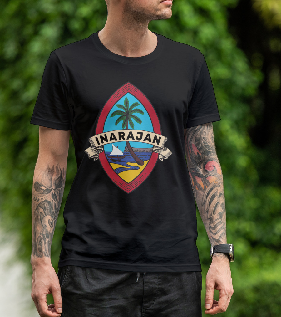 Guam Seal Inarajan Palm Beach Scene T-Shirt