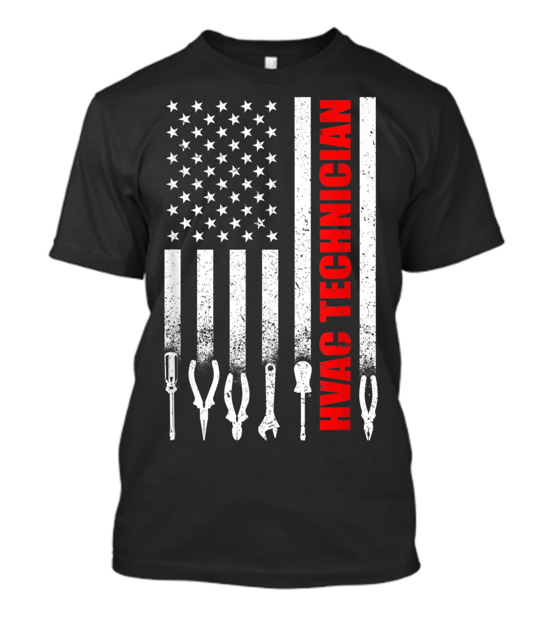 Hvac Technician American Flag With Tools T-Shirt