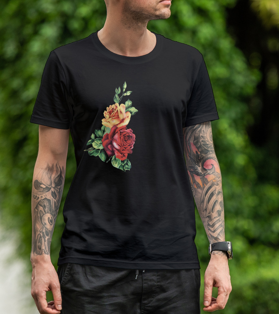 P Monogram Rose Floral Initial T-Shirt