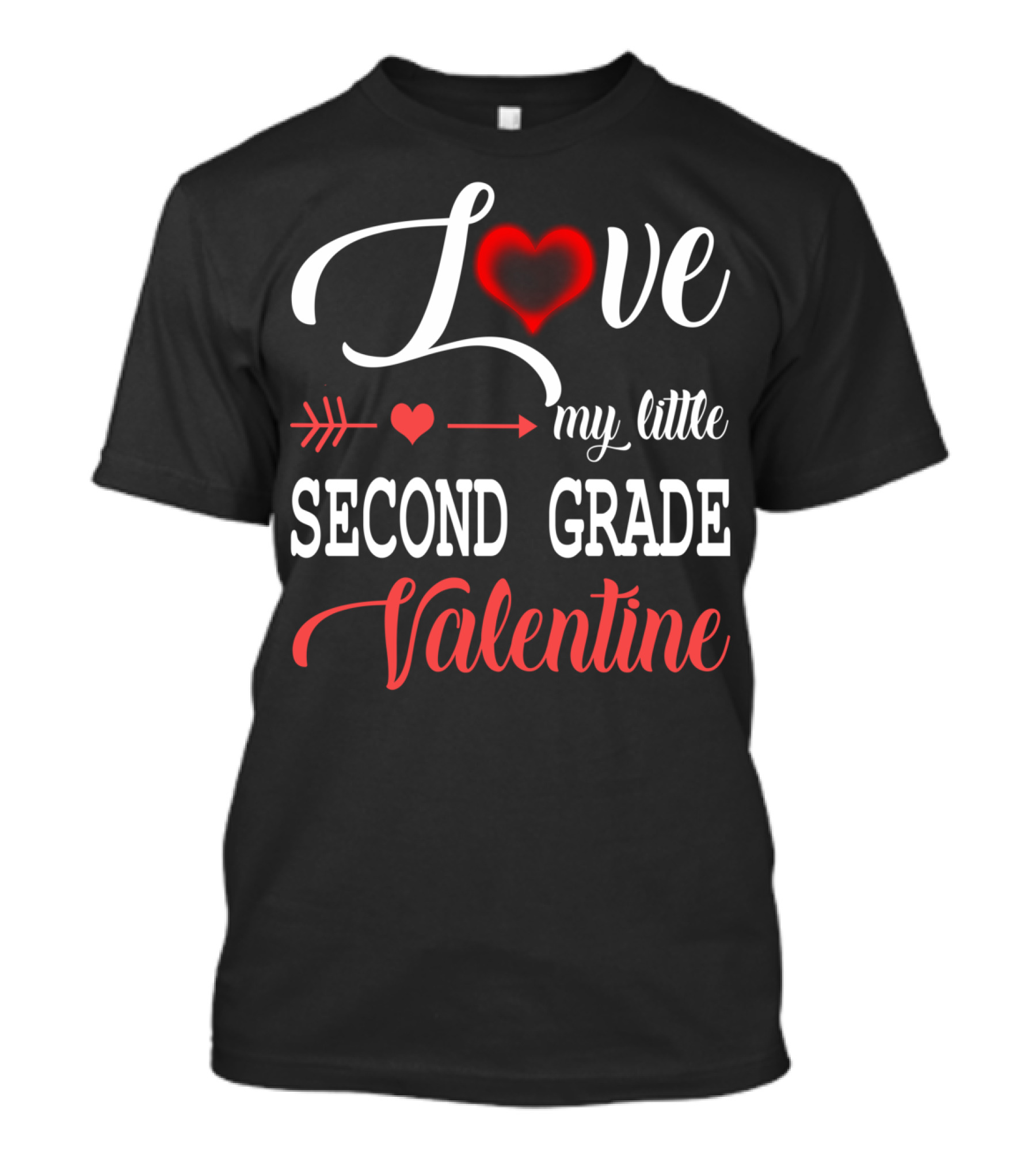 Love My Little Second Grade Valentine Heart Arrow T-Shirt