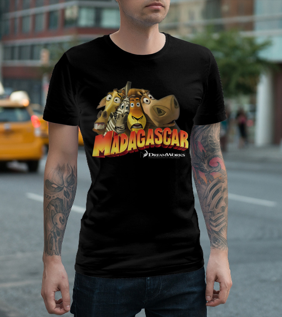 DreamWorks Madagascar Movie Characters Group Shot T-Shirt