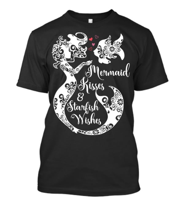Mermaid Kisses And Starfish Wishes Mandala T-Shirt