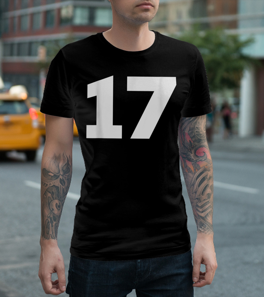 Number 17 Jersey Style Sport Team Group T-Shirt