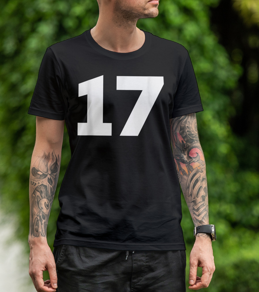 Number 17 Jersey Style Sport Team Group T-Shirt
