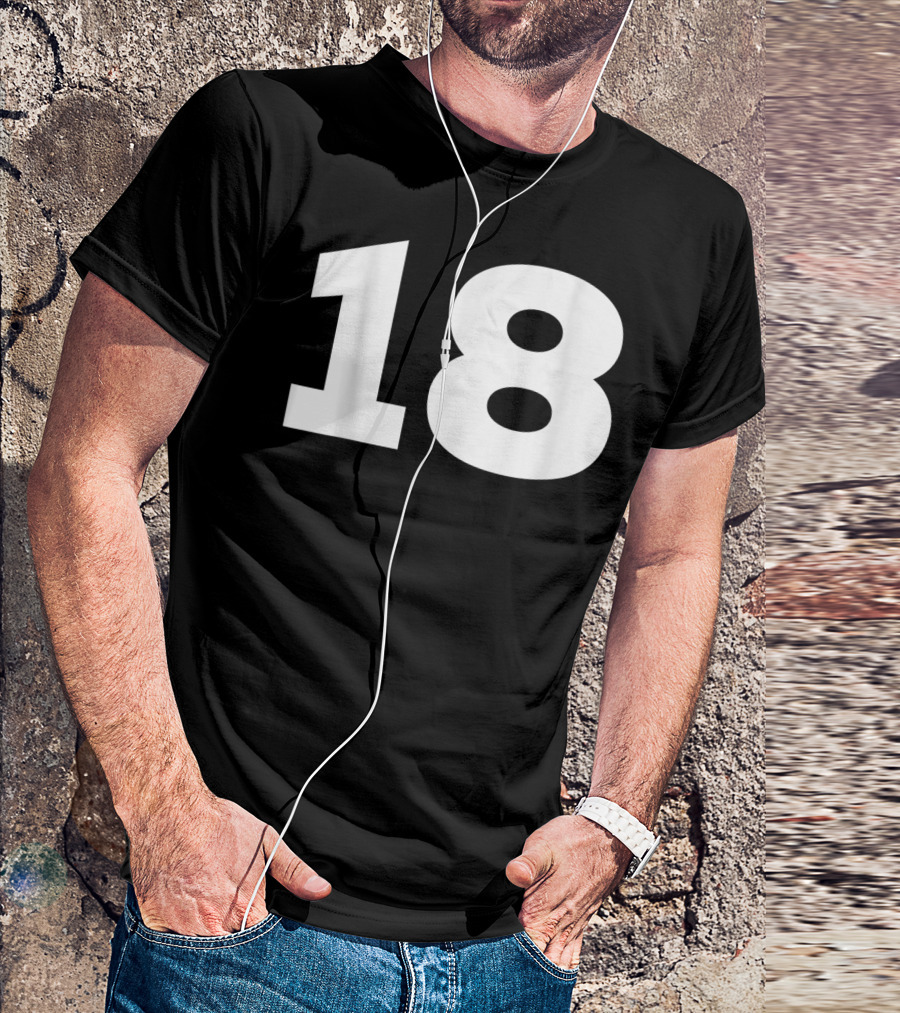 Number 18 Sport Team Fan Jersey Style Group T-Shirt