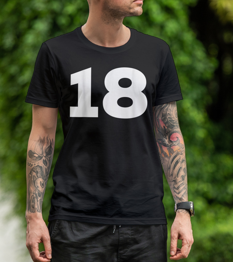 Number 18 Sport Team Fan Jersey Style Group T-Shirt