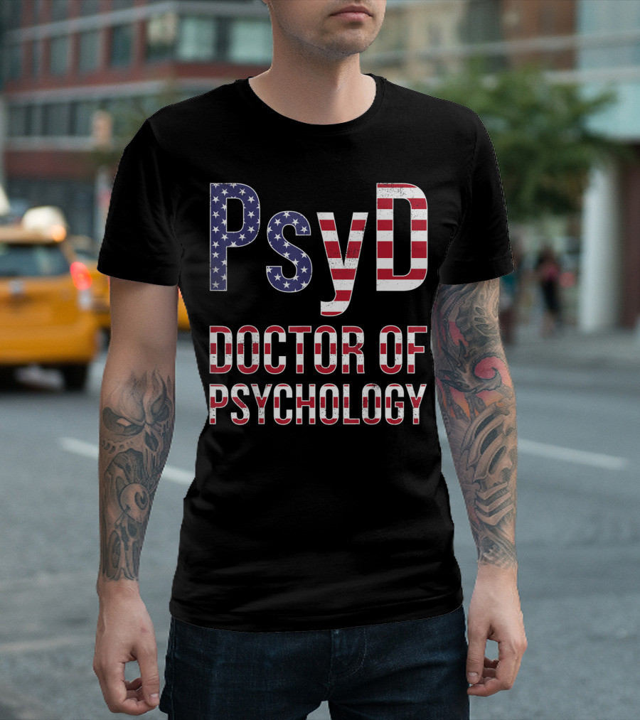 Psyd Doctor Of Psychology American Flag T-Shirt