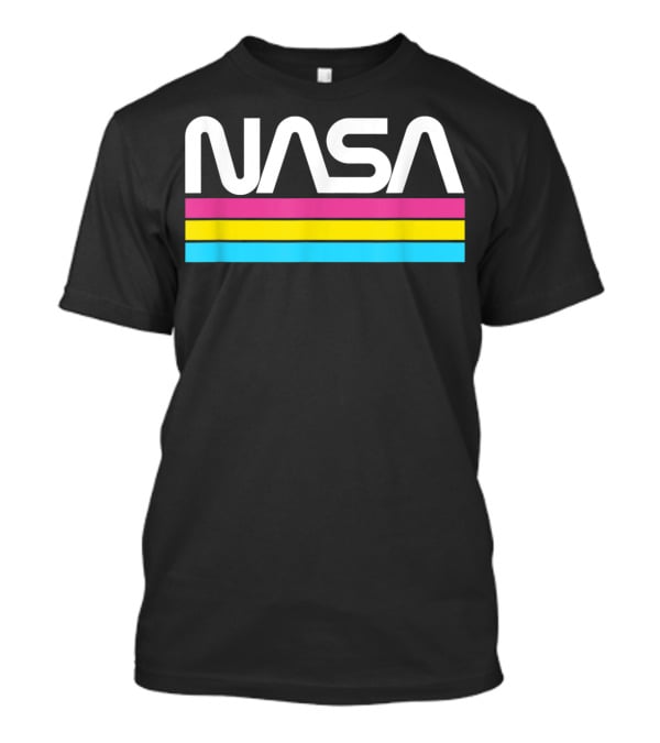 NASA Retro Style Classic Worm Logo Stripe T-Shirt