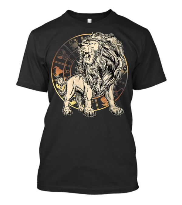 Leo Zodiac Lion Born In July August Astrology Circle T-Shirt
