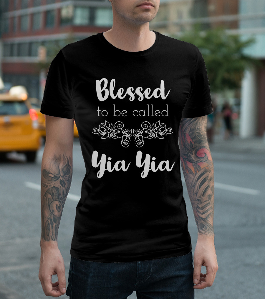 Blessed To Be Called Yia Yia Floral T-Shirt