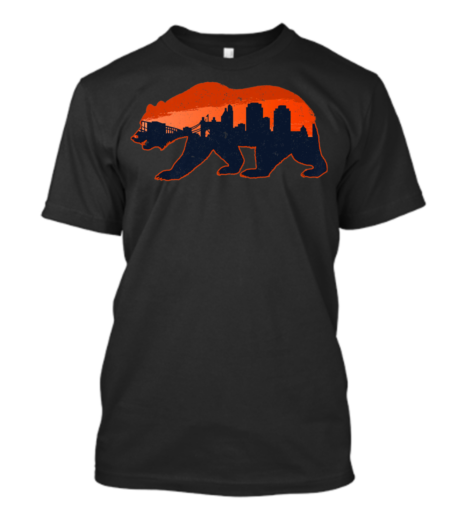 Chicago Bears City Skyline Distressed Pro Football T-Shirt