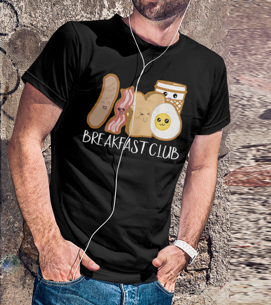 Kawaii Breakfast Club Funny Foodie Adorable Cartoon Food Faces T-Shirt