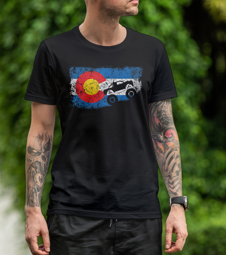Monster Truck Colorado 4X4 Club Flag Iconic Off-Road Adventure T-Shirt