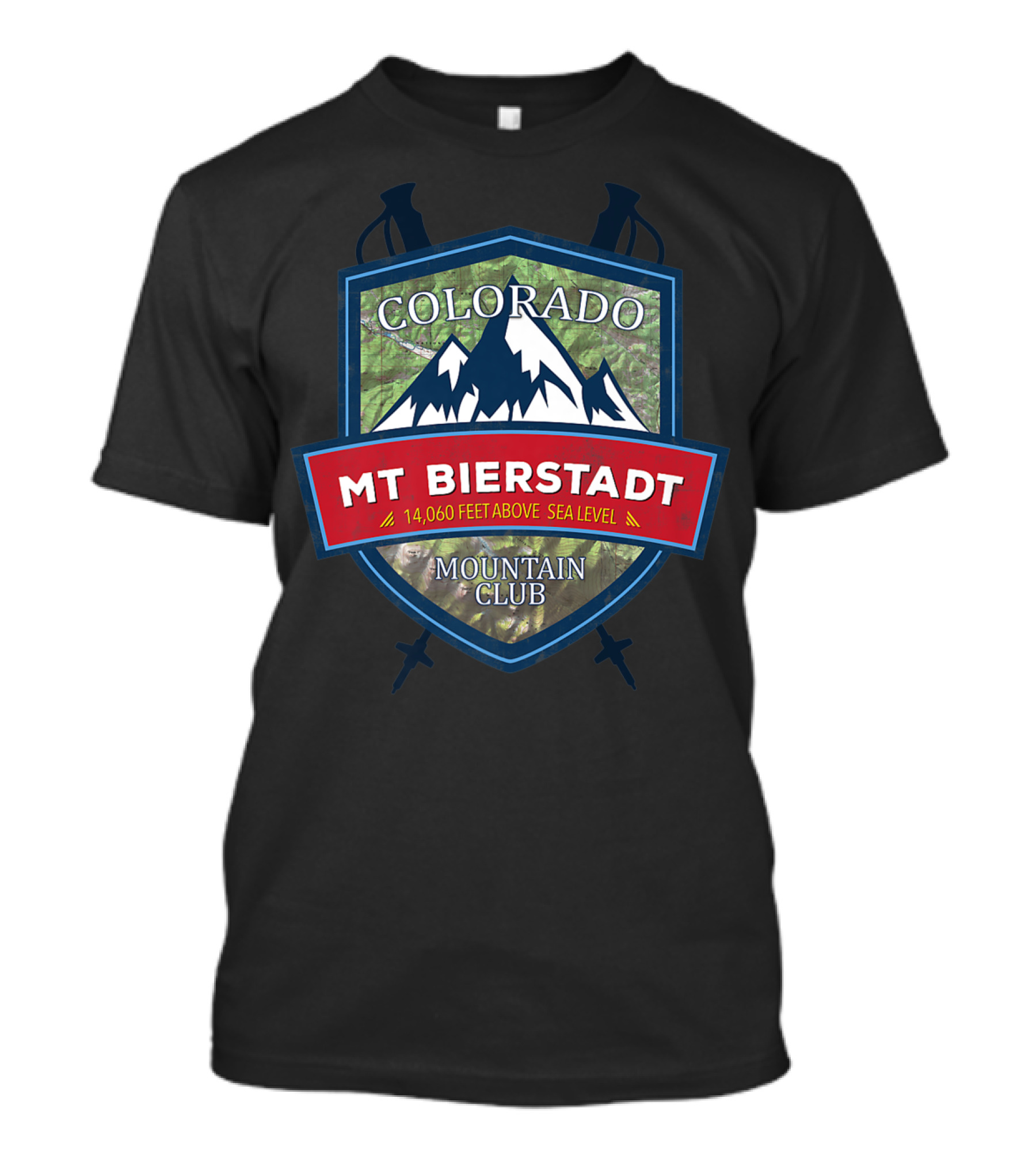 Colorado Mt Bierstadt 14,060 Feet Above Sea Level Mountain Club Hiking T-Shirt