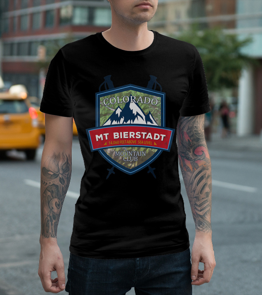 Colorado Mt Bierstadt 14,060 Feet Above Sea Level Mountain Club Hiking T-Shirt