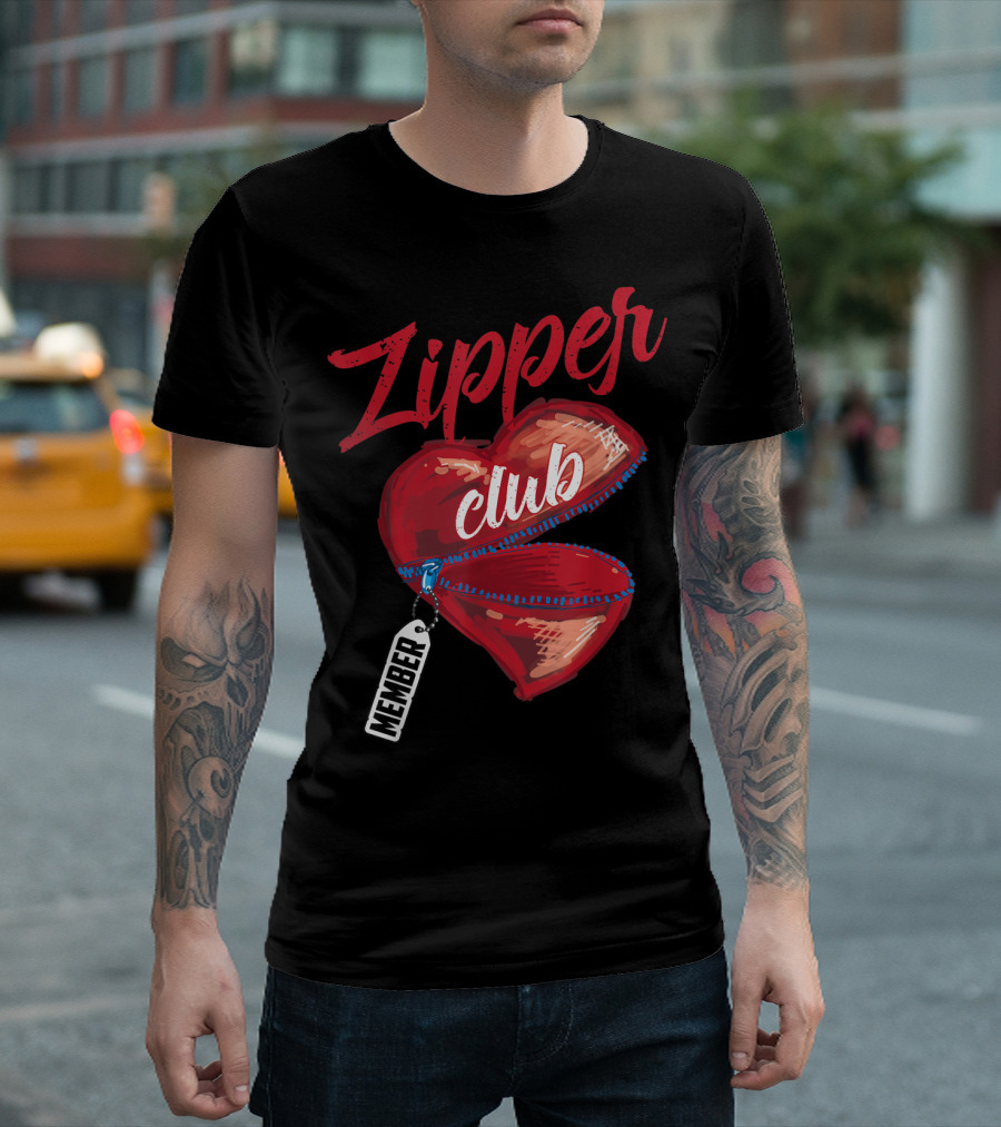 Zipper Club Member Heart with Zipper Congenital Heart Awareness T-Shirt