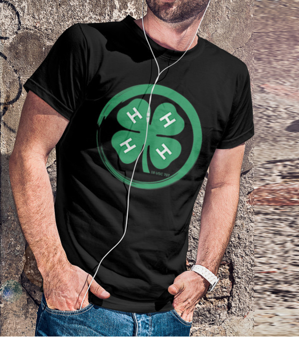 4 H Clover Emblem With 18 USC 707 Text T-Shirt