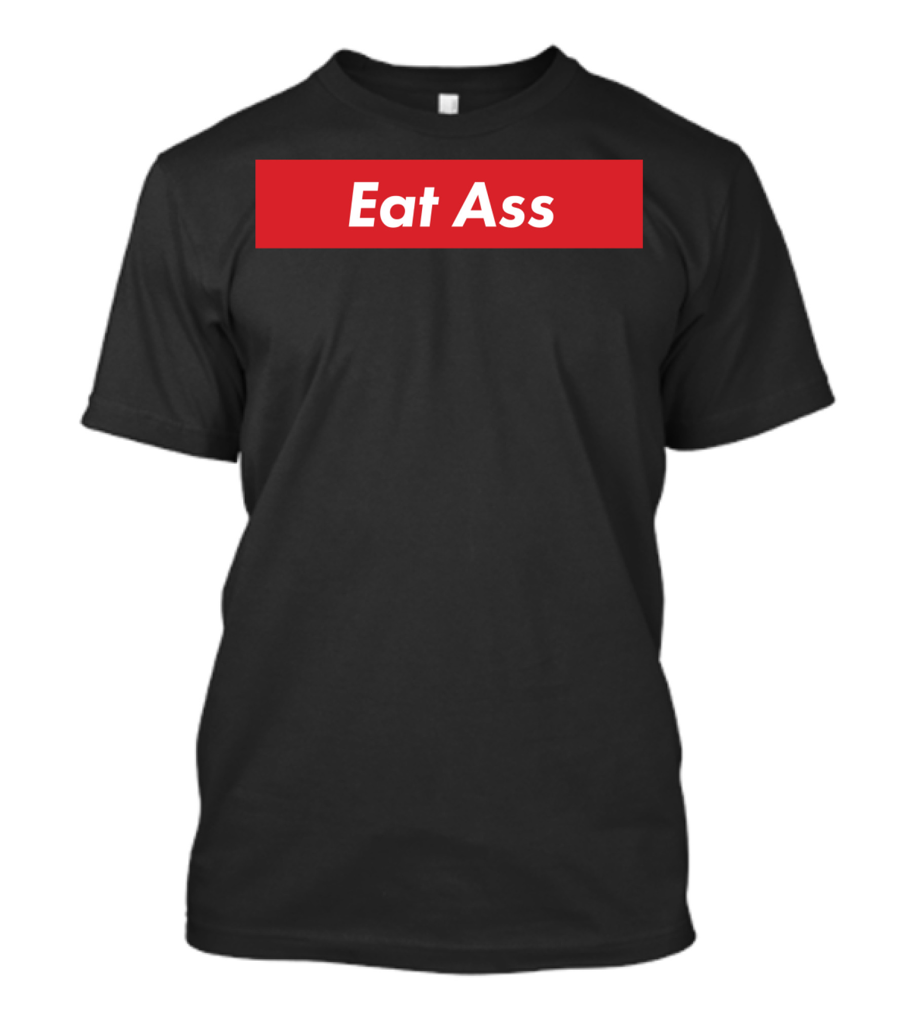 Eat Ass Red Box Logo Minimalist T-Shirt
