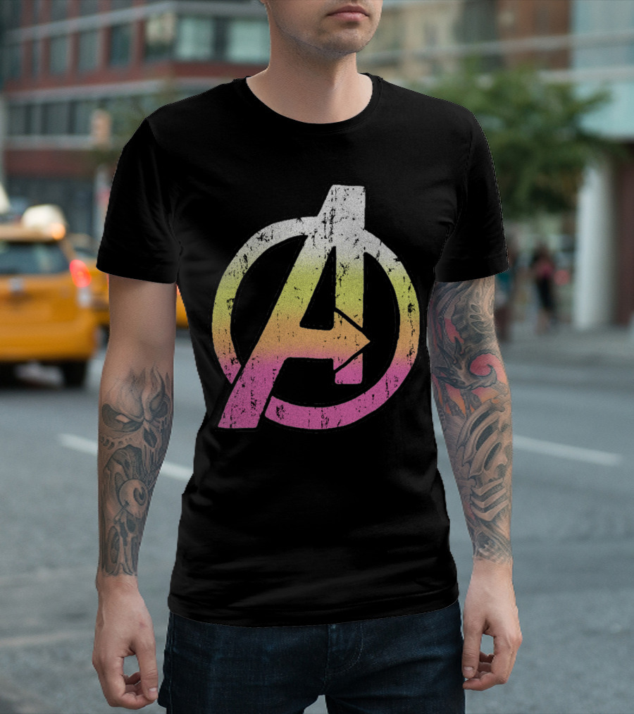 Marvel Avengers Colorful Distressed Classic T-Shirt