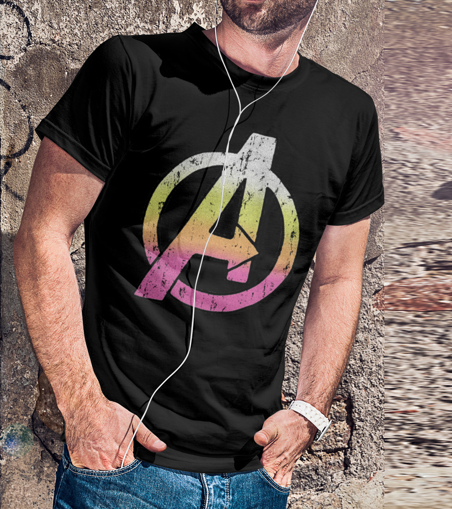 Marvel Avengers Colorful Distressed Classic T-Shirt