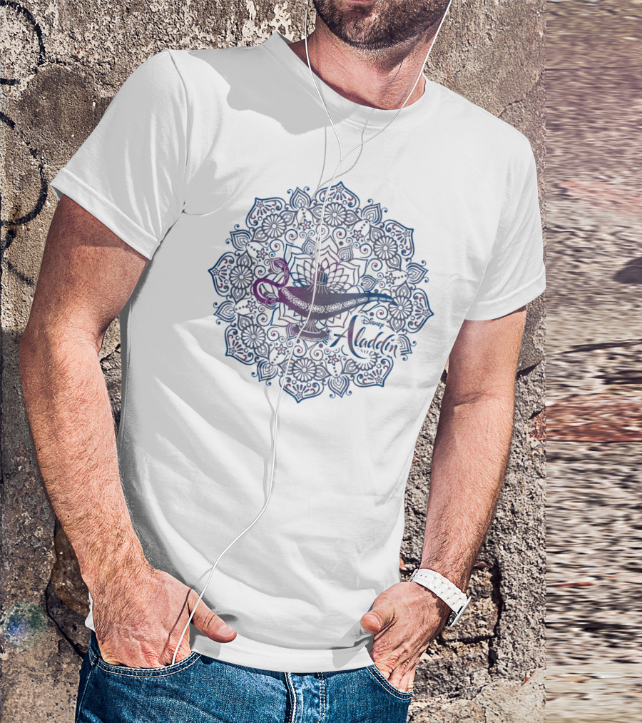 Disney Aladdin Genie Lamp Mandala T-Shirt