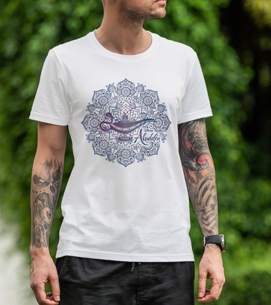 Disney Aladdin Genie Lamp Mandala T-Shirt