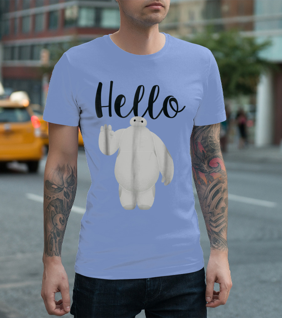 Disney Big Hero 6 Baymax Hello Wave Greetings T-Shirt