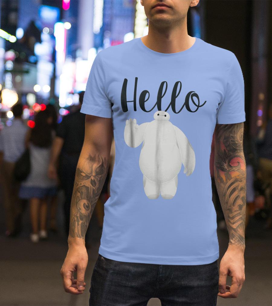 Disney Big Hero 6 Baymax Hello Wave Greetings T-Shirt