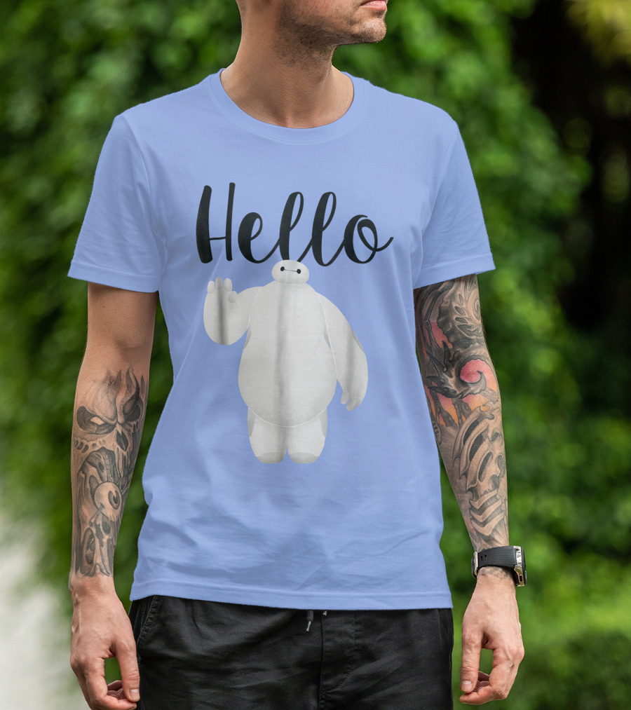 Disney Big Hero 6 Baymax Hello Wave Greetings T-Shirt