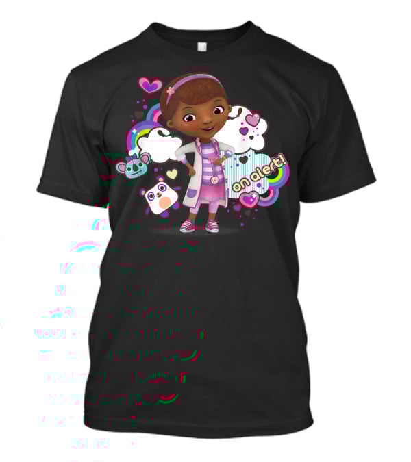 Disney Doc McStuffins Colorful Hearts And Clouds On Alert T-Shirt