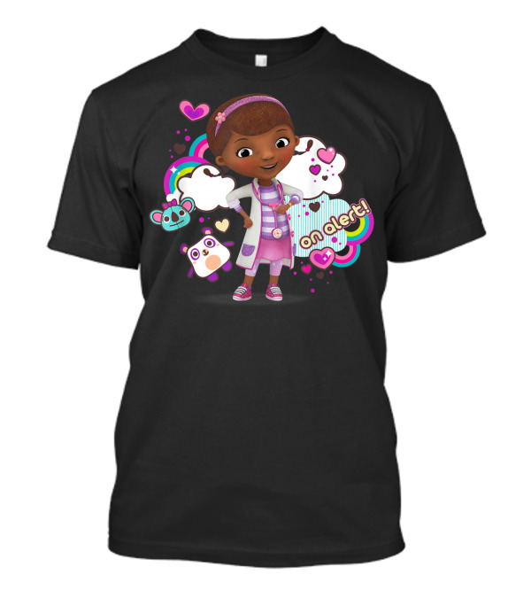 Disney Doc McStuffins Colorful Hearts And Clouds On Alert T-Shirt