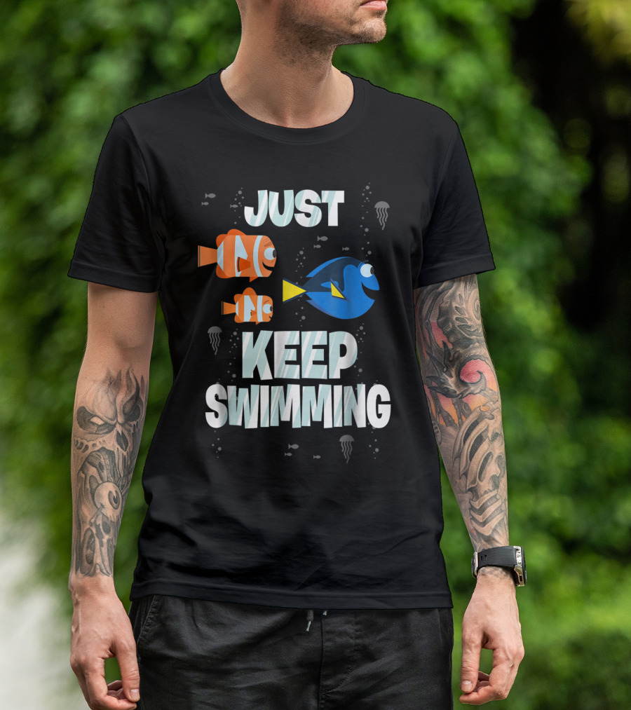 Disney Finding Dory Just Keep Swimming With Marlin And Nemo T-Shirt