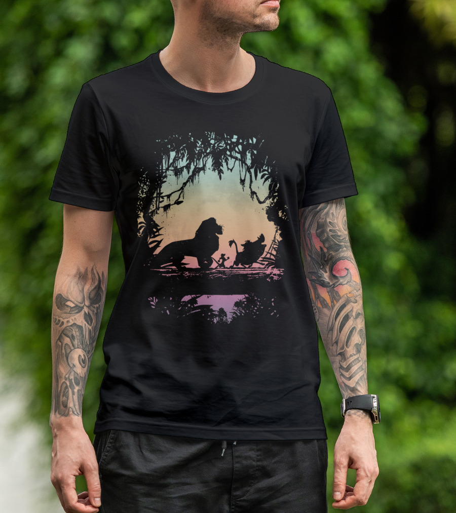 Disney Lion King Gradient Jungle Adventure Silhouette Trio T-Shirt