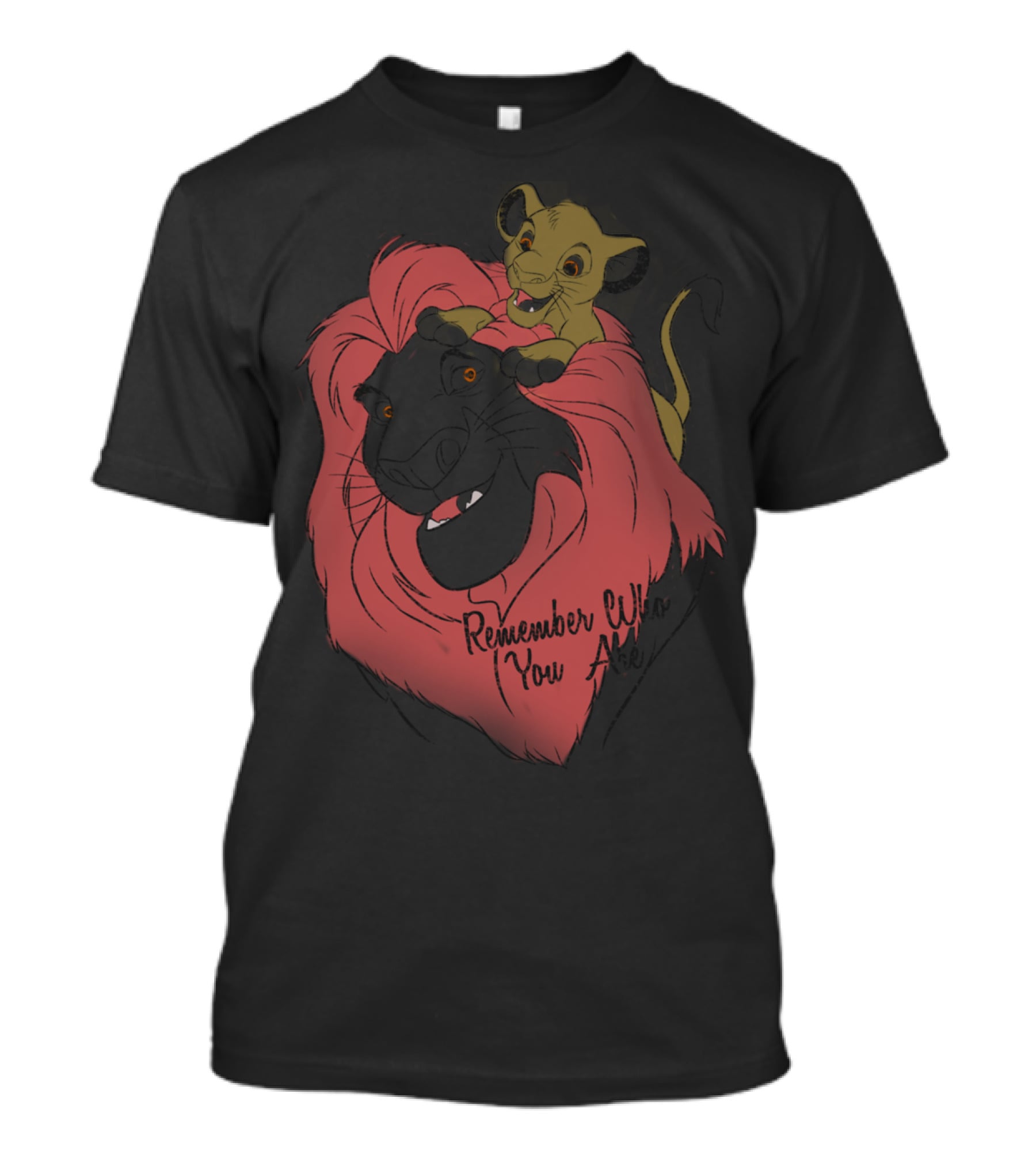 Disney Lion King Remember Who You Are Simba And Mufasa Watercolor T-Shirt