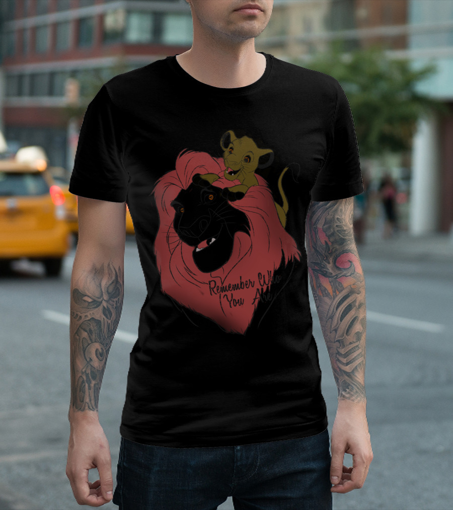 Disney Lion King Remember Who You Are Simba and Mufasa Watercolor T-Shirt
