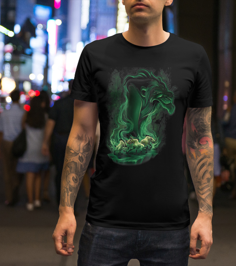 Disney Lion King Scar And Hyenas Green Smoke T-Shirt