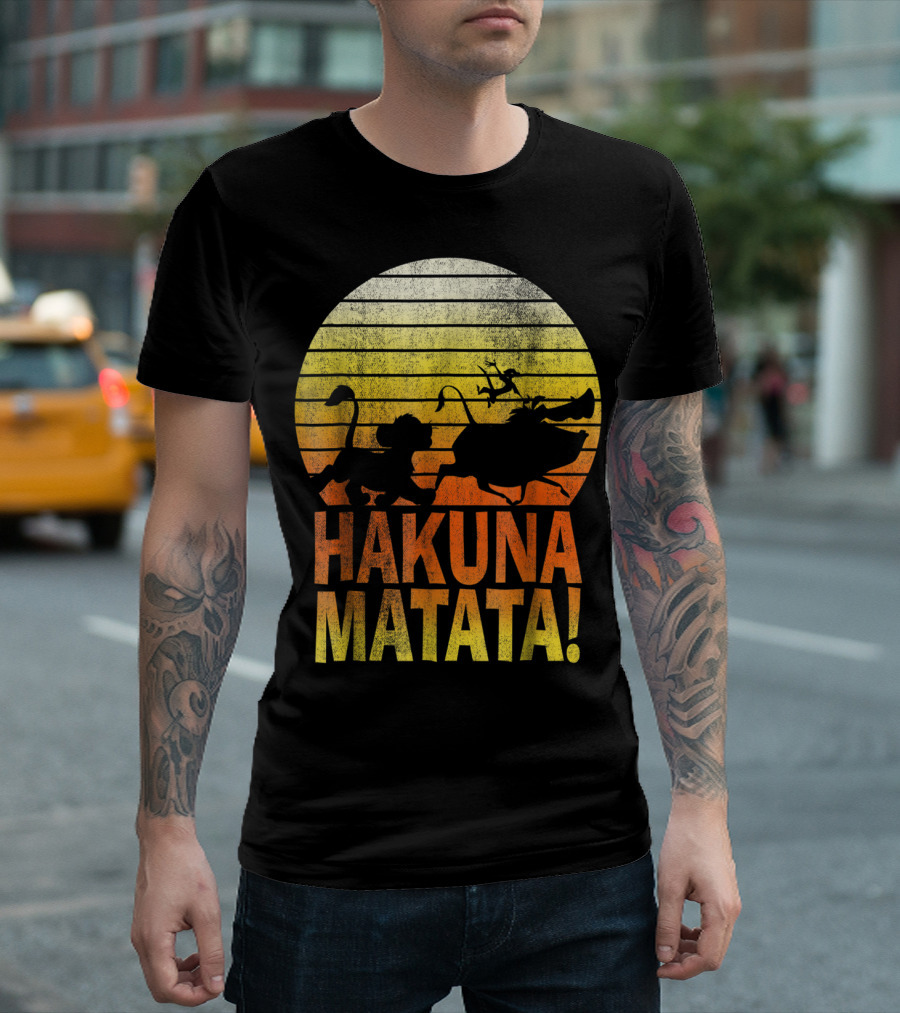 Disney Lion King Simba Pumbaa Timon Hakuna Matata Sunset T-Shirt