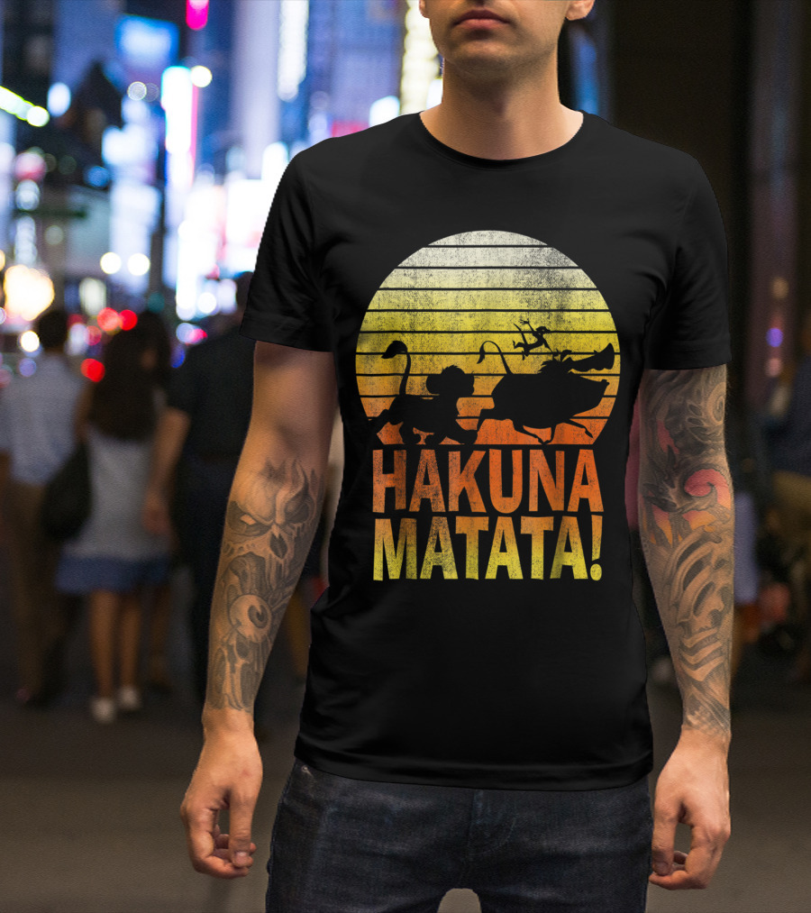Disney Lion King Simba Pumbaa Timon Hakuna Matata Sunset T-Shirt