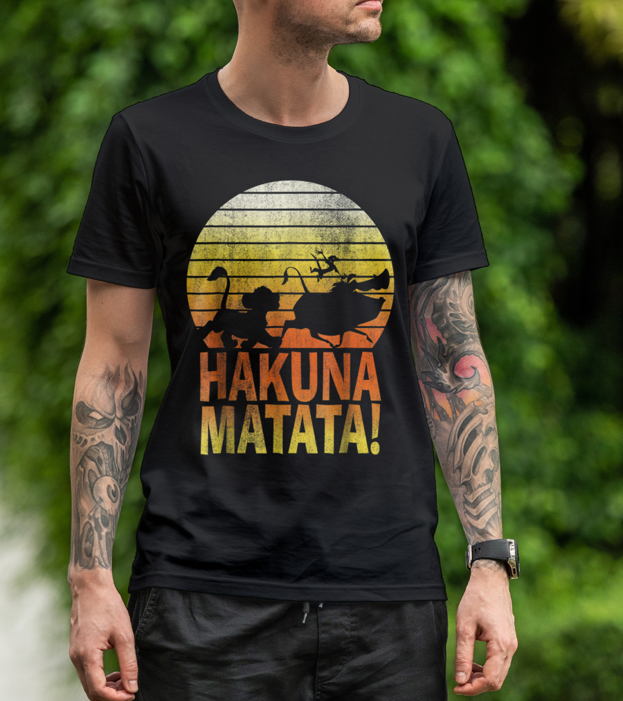 Disney Lion King Simba Pumbaa Timon Hakuna Matata Sunset T-Shirt
