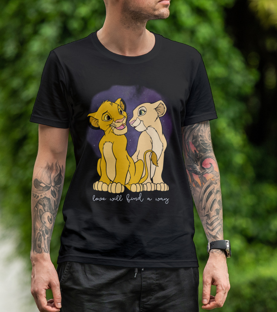 Simba Nala Love Will Find A Way Disney Lion King Valentines T-Shirt