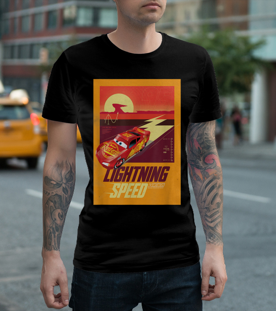 Lightning Speed Disney Pixar Cars McQueen 95 Racing Legends T-Shirt