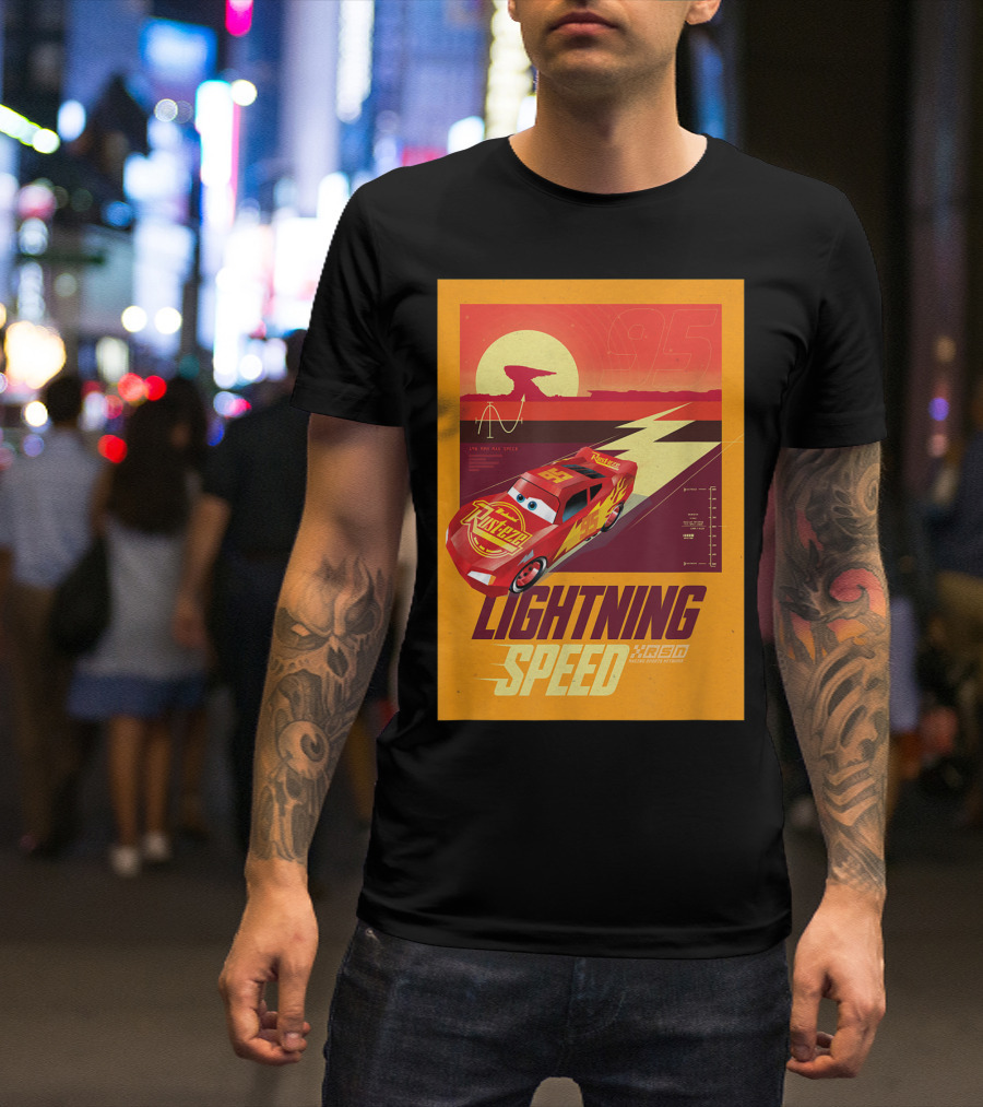 Lightning Speed Disney Pixar Cars McQueen 95 Racing Legends T-Shirt