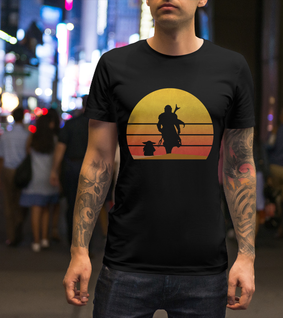 The Mandalorian And Grogu Sunset T-Shirt