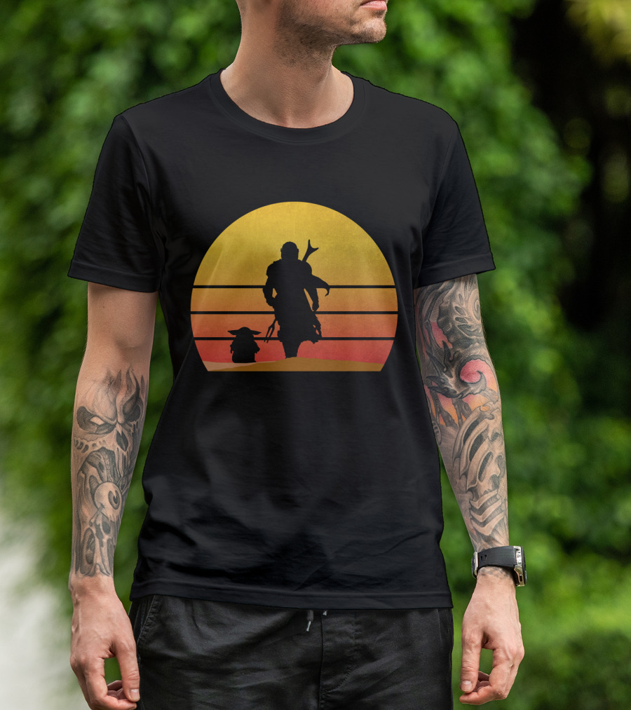 The Mandalorian And Grogu Sunset T-Shirt