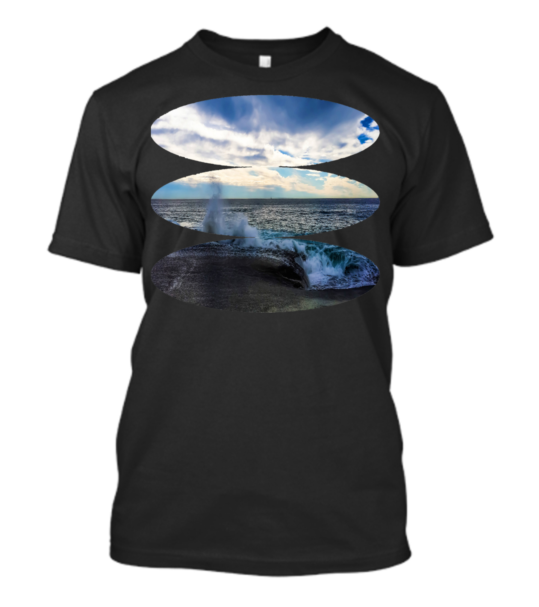Beach View Ocean Waves And Clouds Scenic T-Shirt