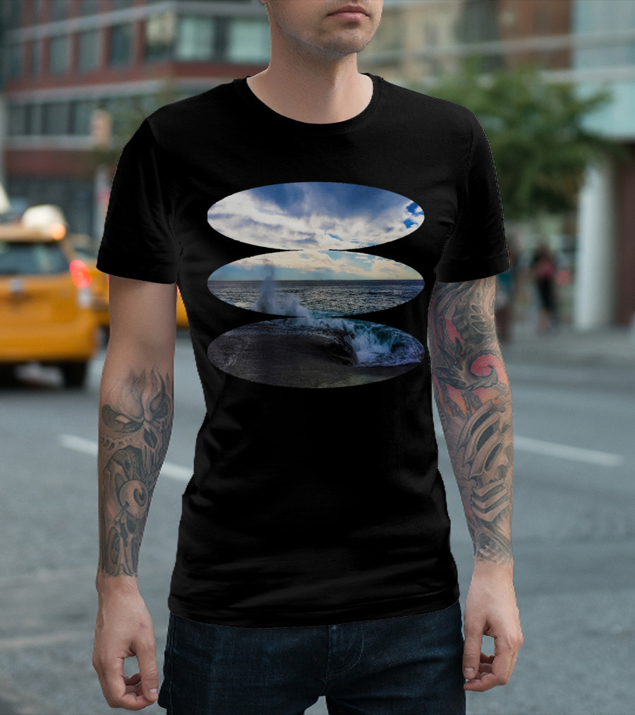 Beach View Ocean Waves And Clouds Scenic T-Shirt
