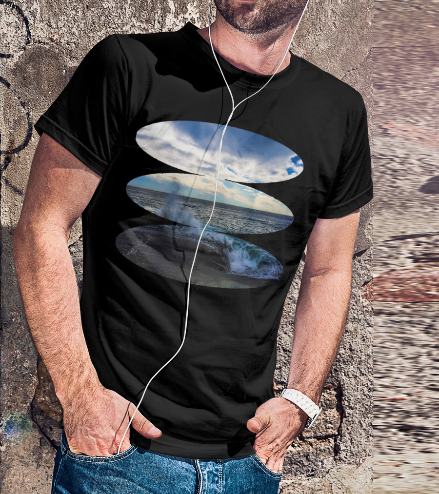 Beach View Ocean Waves And Clouds Scenic T-Shirt