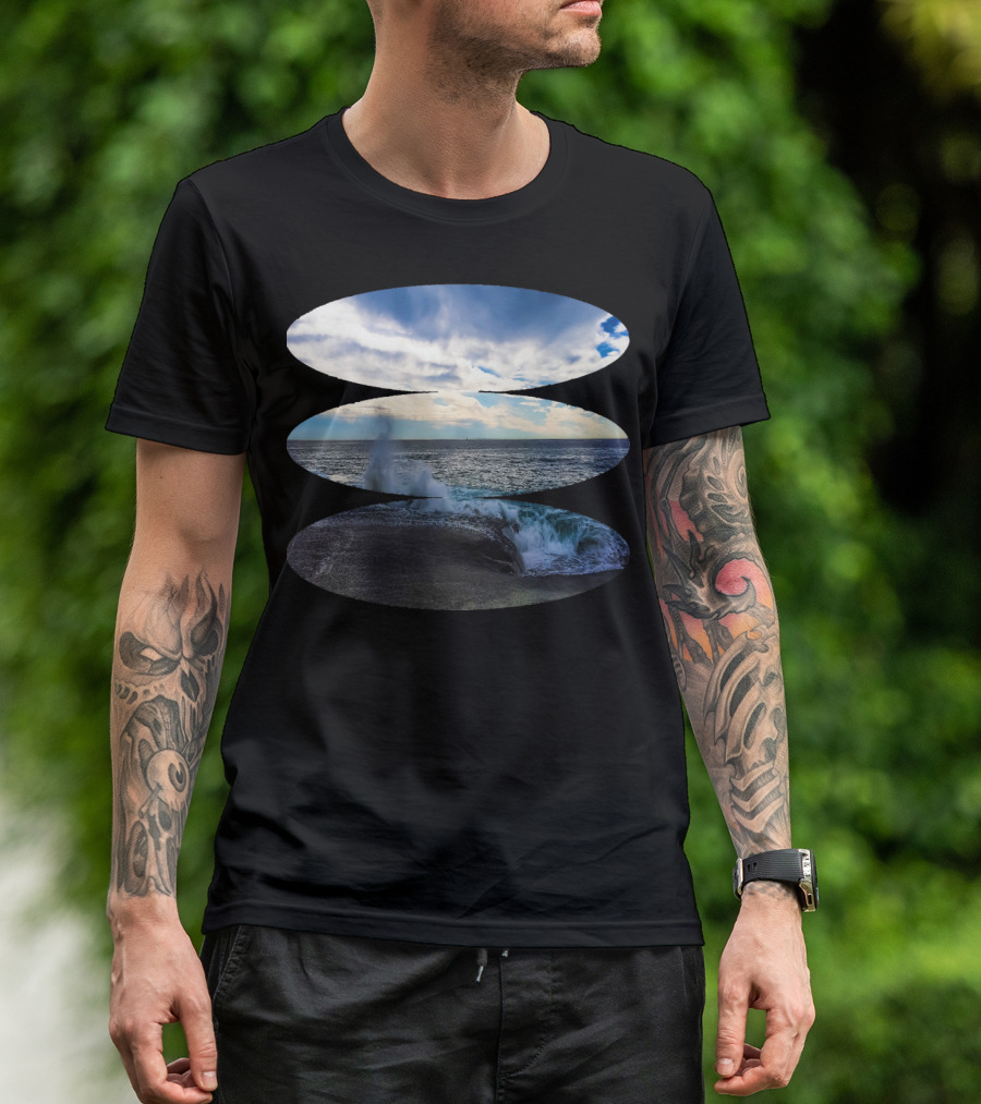 Beach View Ocean Waves And Clouds Scenic T-Shirt