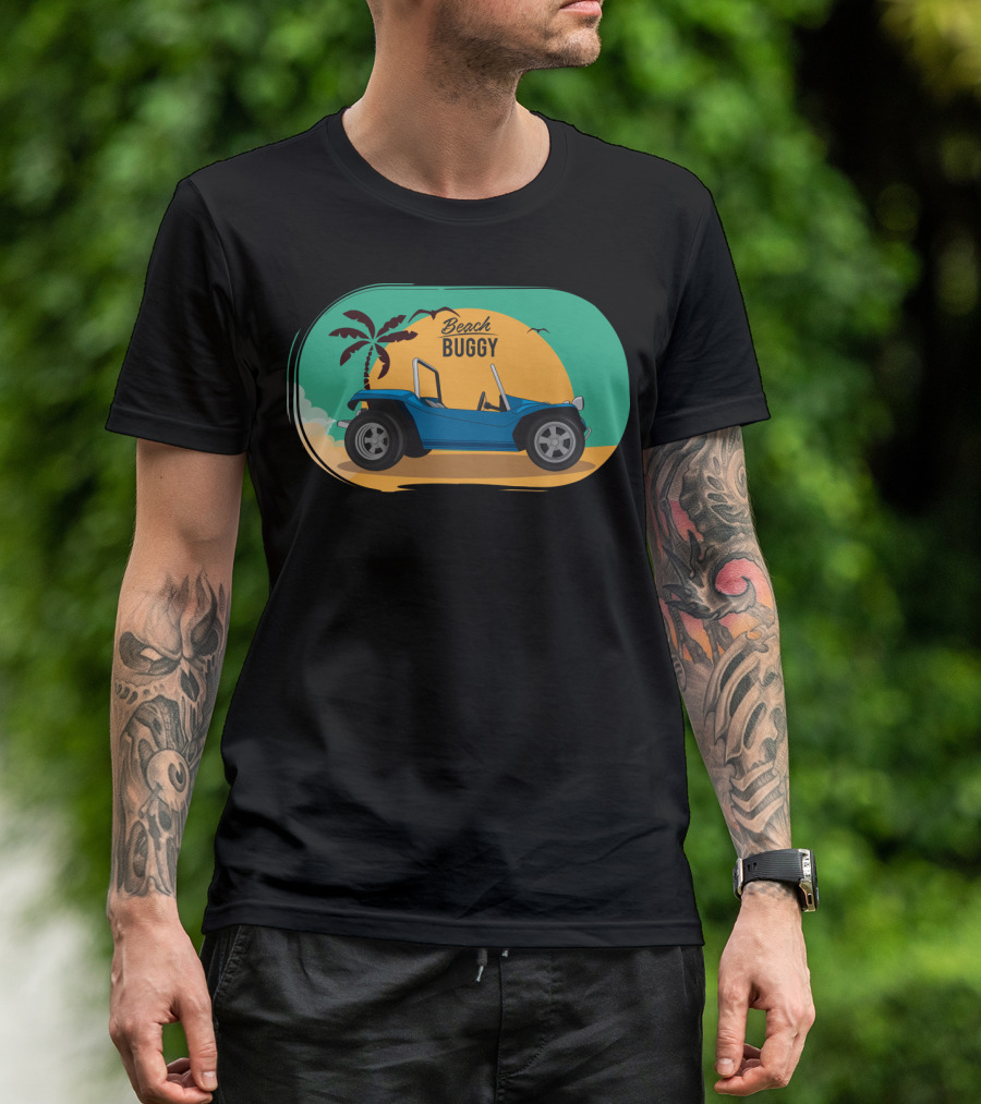 Beach Buggy Adventure With Palm Trees And Sunset Iconic T-Shirt