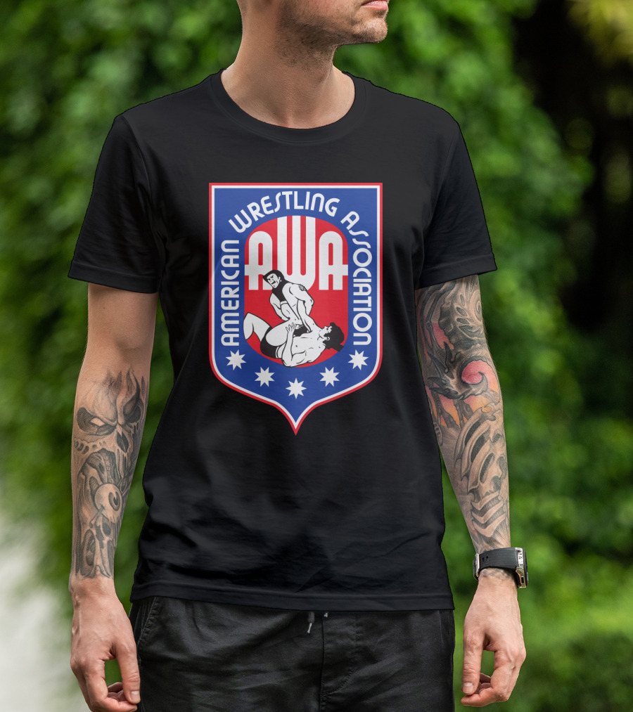 American Wrestling Association AWA Logo Wrestling Scene T-Shirt